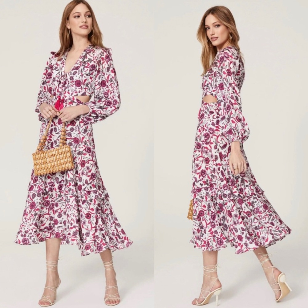 Alexis Nakkita Floral Paisely Pink Midi Dress